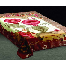 various flowers print & carved cheap polyester blanket